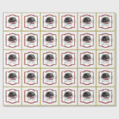 Funny Let's Go! for a Walk Pekingese Dog (black) ラッピングペーパー (フラット)