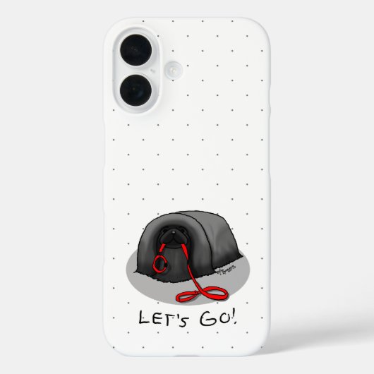 Funny Let's Go! for a Walk Pekingese Dog (black) Case-Mate iPhoneケース (裏面)