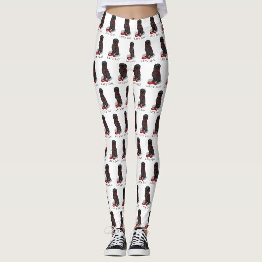 Funny Let's Go! Walk Affenpinscher (Black Natural) レギンス (正面)