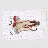 Funny Let's Go! Walk Afghan Hound (Cream) ゴルフタオル (横)