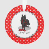 Funny Let's Go! Walk Belgian Sheepdog (black 1) オーナメント (正面)