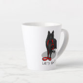 Funny Let's Go! Walk Belgian Sheepdog (black 1) カフェラテマグ (右アングル)