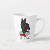 Funny Let's Go! Walk Belgian Sheepdog (black 1) カフェラテマグ (右)