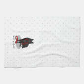 Funny Let's Go! Walk Belgian Sheepdog (black 1) キッチンタオル (横)