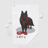 Funny Let's Go! Walk Belgian Sheepdog (black 1) ゴルフタオル (インサイチュ)