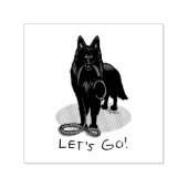 Funny Let's Go! Walk Belgian Sheepdog (black 1) セルフインキングスタンプ (デザイン)