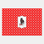 Funny Let's Go! Walk Belgian Sheepdog (black 1) ラッピングペーパーシート (正面)