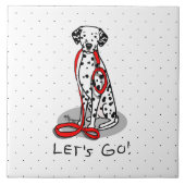 Funny Let's Go! Walk Dalmatian Dog (black 1) タイル (正面)