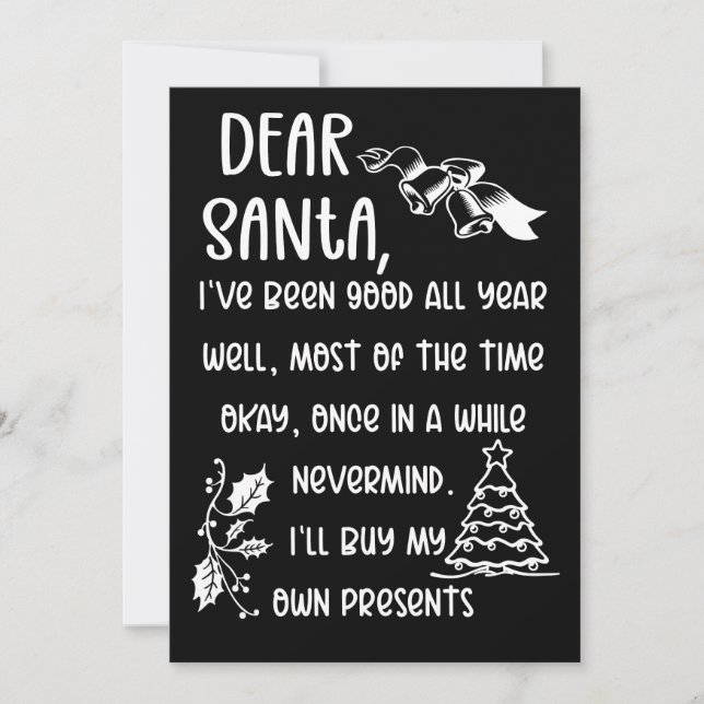 Funny Letter to Santa Christmas Xmas gifts (正面)