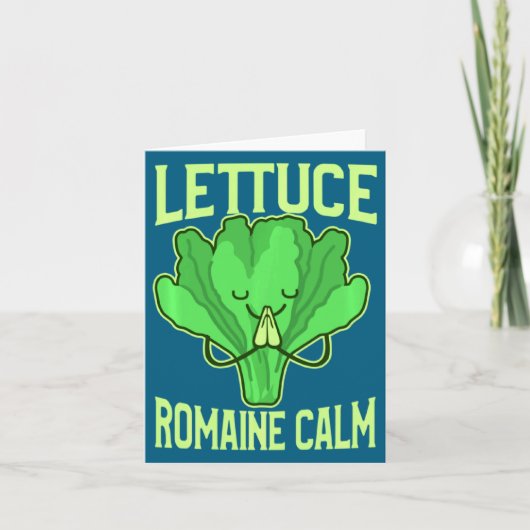 Funny Lettuce Romaine Calm Meditation Yoga Zen  カード (正面)