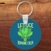 Funny Lettuce Romaine Calm Meditation Yoga Zen キーホルダー (正面)