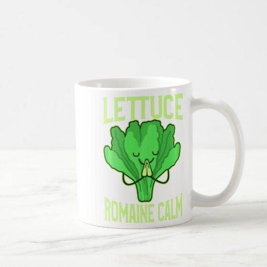 Funny Lettuce Romaine Calm Meditation Yoga Zen  コーヒーマグカップ (右)