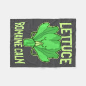 Funny Lettuce Romaine Calm Meditation Yoga Zen  フリースブランケット (正面(横))