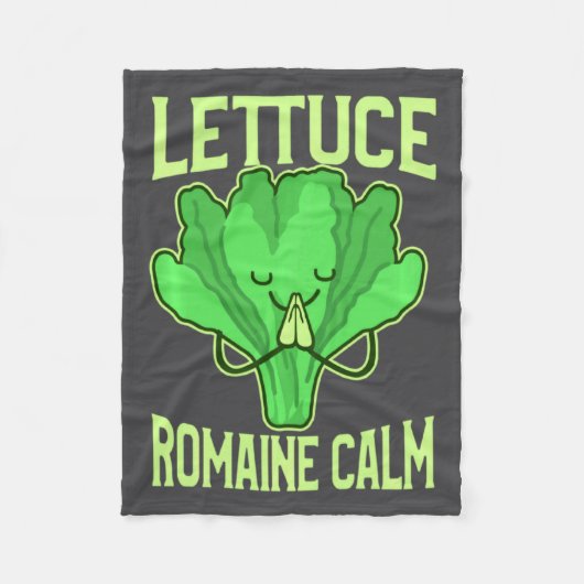 Funny Lettuce Romaine Calm Meditation Yoga Zen  フリースブランケット (正面)