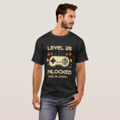 Funny level 26 unlocked gamer 26th birthday video tシャツ (正面フル)