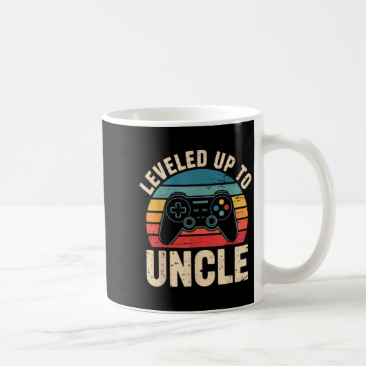Funny Leveled Up To Uncle Video Gamers Gaming Cute コーヒーマグカップ (右)