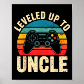 Funny Leveled Up To Uncle Video Gamers Gaming Cute ポスター (正面)