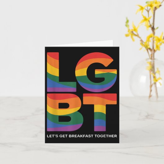 Funny Lgbt Lets Get Breakfast Together  カード (黄色い花)