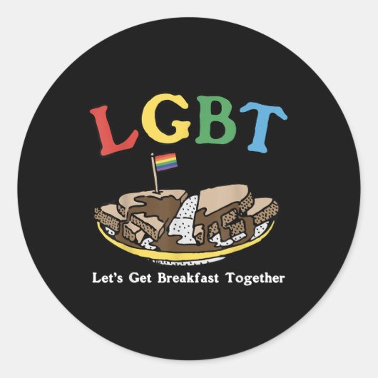 Funny Lgbt Lets Get Breakfast Together _18 ラウンドシール (正面)