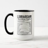 Funny Librarian Nutrition Facts Employee Staff  マグカップ (左)