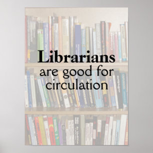 Funny Librarian Pun Library Poster Books on Shelf ポスター