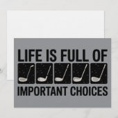 Funny Life is Full Of Important Choices Golf Gift  招待状 (正面/裏面)