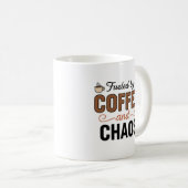 Funny Life Quote Typography Cup | Mom Chaos Gift コーヒーマグカップ (正面右)
