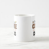 Funny Life Quote Typography Cup | Mom Chaos Gift コーヒーマグカップ (中央)