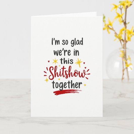 Funny Life Shitshow Together Card カード (黄色い花)