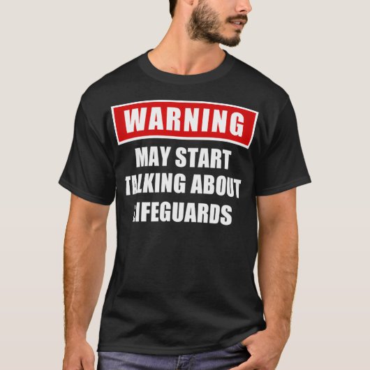 Funny Lifeguards Warning Tシャツ (正面)
