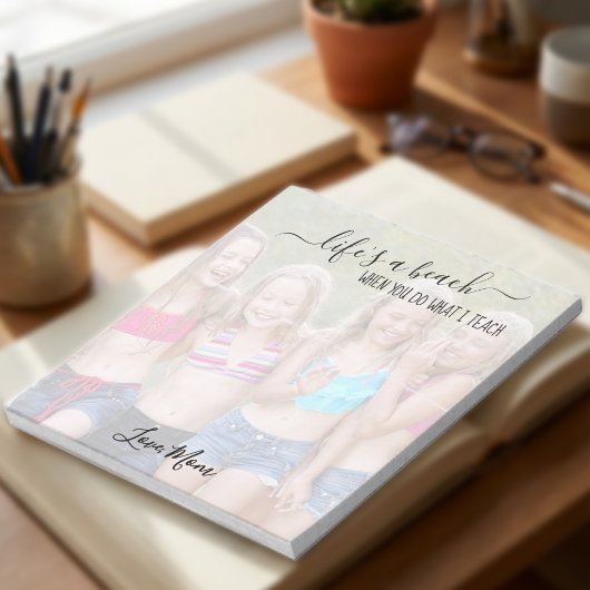 Funny Life's a Beach Sassy Mom Custom Photo Funny ノートパッド