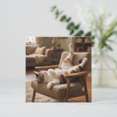 Funny Life's Short Laugh Faster Sleeping Cat Card カード (スタンド正面)