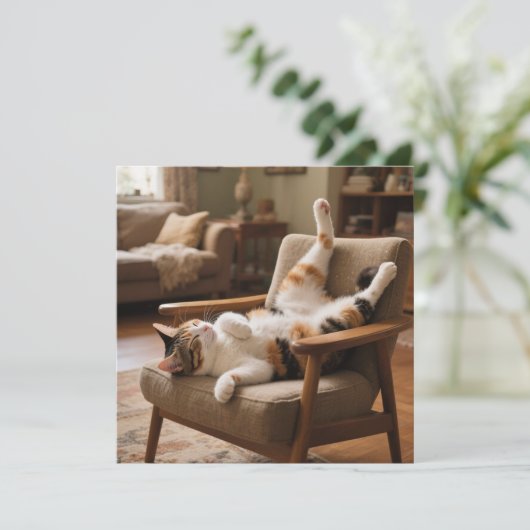 Funny Life's Short Laugh Faster Sleeping Cat Card カード (スタンド正面)