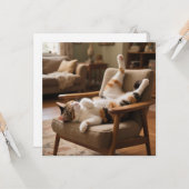 Funny Life's Short Laugh Faster Sleeping Cat Card カード (正面/裏面インサイチュ)