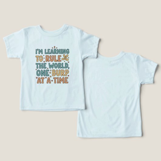 Funny Light Blue T-Shirt for Kids – Soft Cotton (デザイン正面&裏面)