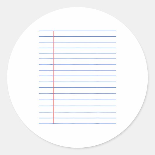 Funny Lined Notebook Paper Matching Group Hallowee ラウンドシール (正面)