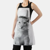 Funny Lion Cub Wearing Toilet Paper Hat Minimalist エプロン (インサイチュ)