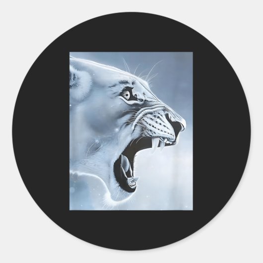 Funny Lion Monkey Meme Ragebait Meme Brainrot Gen  ラウンドシール (正面)