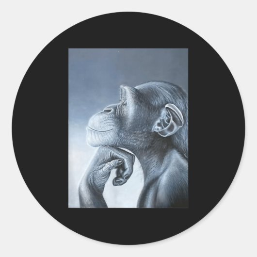 Funny Lion Monkey Meme Ragebait Meme Brainrot Gen  ラウンドシール (正面)