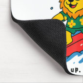 Funny Lion Surfing Summer Vacation Surf Day Boys G マウスパッド (コーナー)