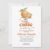 funny Little Cutie orange baby shower 招待状 (正面)