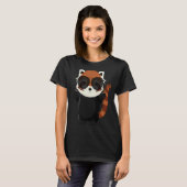 Funny little red panda bear with sunglasses tシャツ (正面フル)