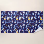 Funny Little Sharks ビーチタオル (正面)