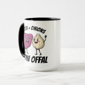 Funny Liver + Onions How Offal Food Jokes マグカップ (正面左)