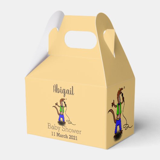 Funny lizard singing with microphone cartoon フェイバーボックス (裏面サイド)