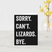 Funny Lizard Sorry Can't Lizards Bye Reptile Pet L カード (黄色い花)