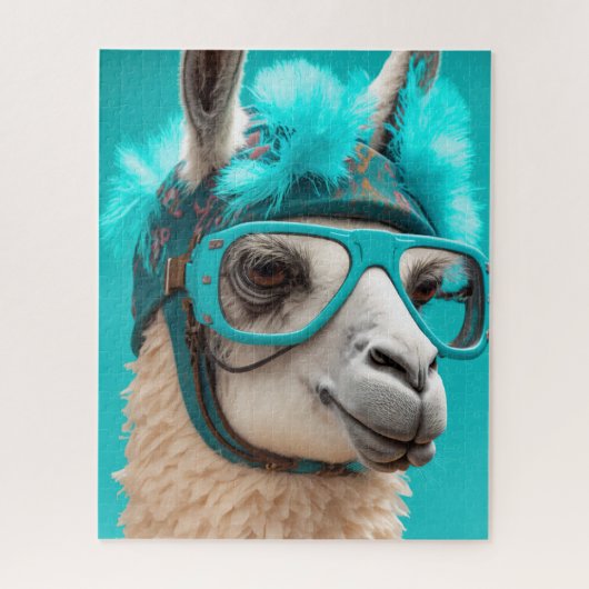Funny Llama Alpaca Cute Animals Hats Glasses ジグソーパズル (縦)