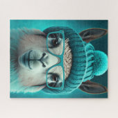 Funny Llama Alpaca Cute Animals Hats Glasses ジグソーパズル (横)