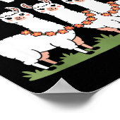 Funny llama flower garland como te question mark F ポスター (角)