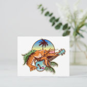 funny lobster playing a ukulele ポストカード (スタンド正面)